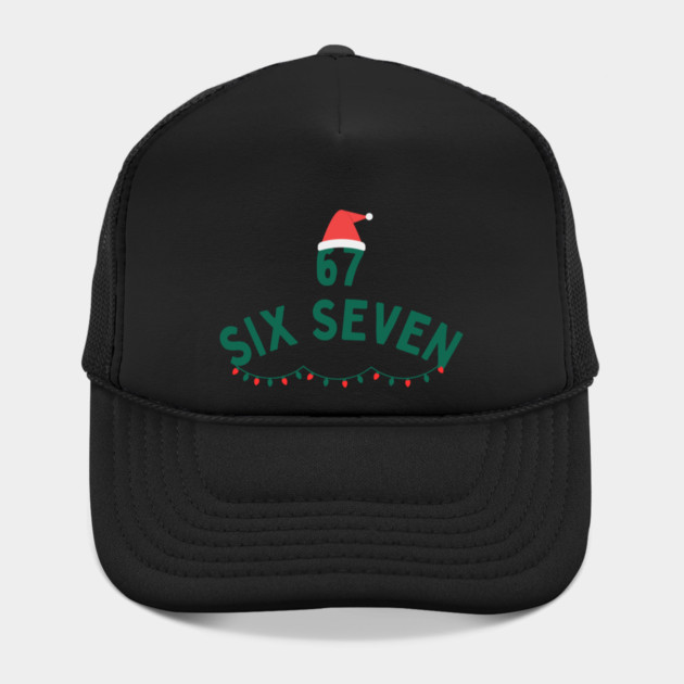 67 Six Seven Christmas Santa Hat and Christmas Lights by Creatifly Graphic Tees