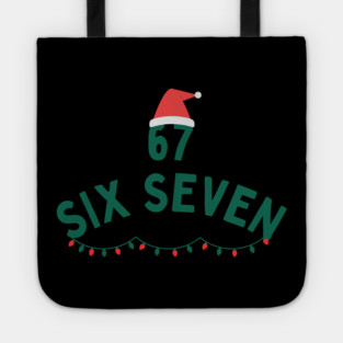 67 Six Seven Christmas Santa Hat and Christmas Lights Tote