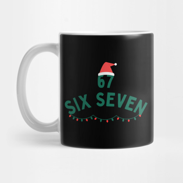 67 Six Seven Christmas Santa Hat and Christmas Lights by Creatifly Graphic Tees