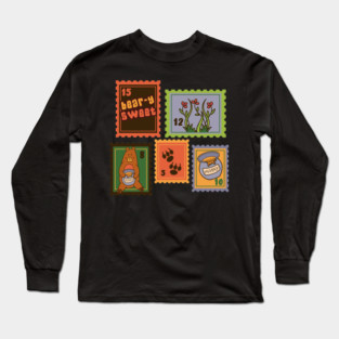Bear-y Sweet – Cute Bear and Honey Illustration Long Sleeve T-Shirt