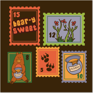 Bear-y Sweet – Cute Bear and Honey Illustration Posters and Art