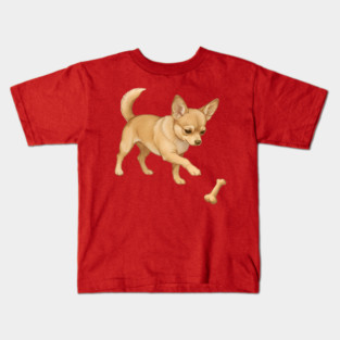 Cute Chihuahua with Bone Toy Kids T-Shirt