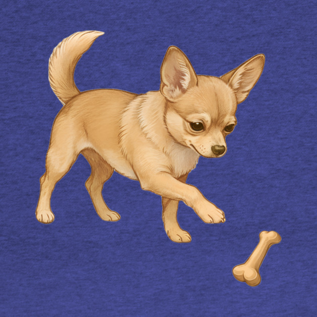 Cute Chihuahua with Bone Toy by DonWillisJrArt