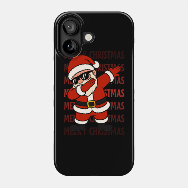 Merry Christmas Dabbing Santa With Sunglasses Phone Case by Creatifly Graphic Tees