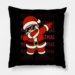 Merry Christmas Dabbing Santa With Sunglasses Pillow