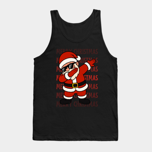 Merry Christmas Dabbing Santa With Sunglasses Tank Top by Creatifly Graphic Tees