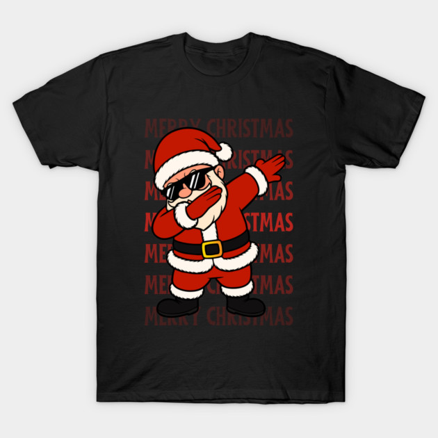 Merry Christmas Dabbing Santa With Sunglasses T-Shirt by Creatifly Graphic Tees
