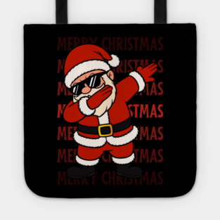 Merry Christmas Dabbing Santa With Sunglasses Tote