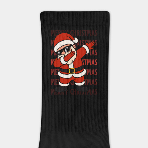 Merry Christmas Dabbing Santa With Sunglasses by Creatifly Graphic Tees
