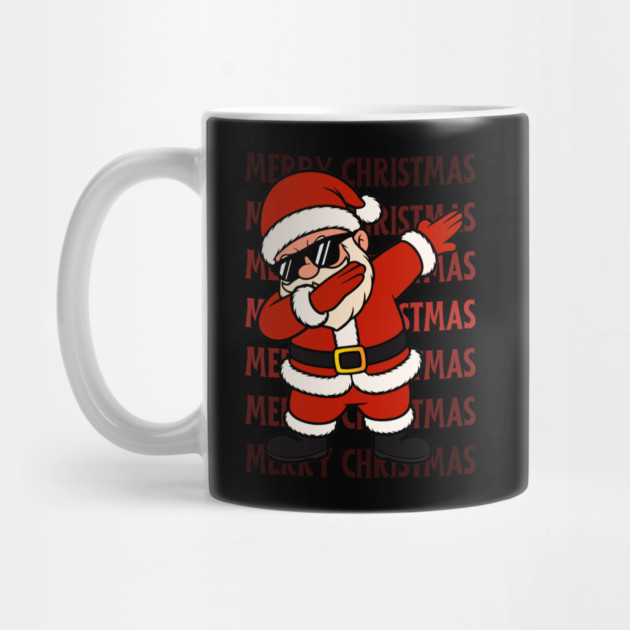 Merry Christmas Dabbing Santa With Sunglasses by Creatifly Graphic Tees