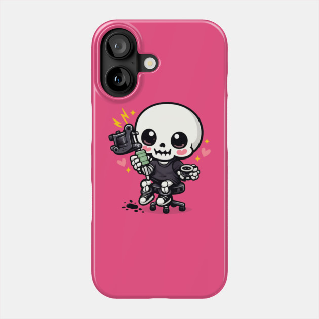 Tattoo Apprentice Kawaii Skeleton Phone Case by Demian Stipatio