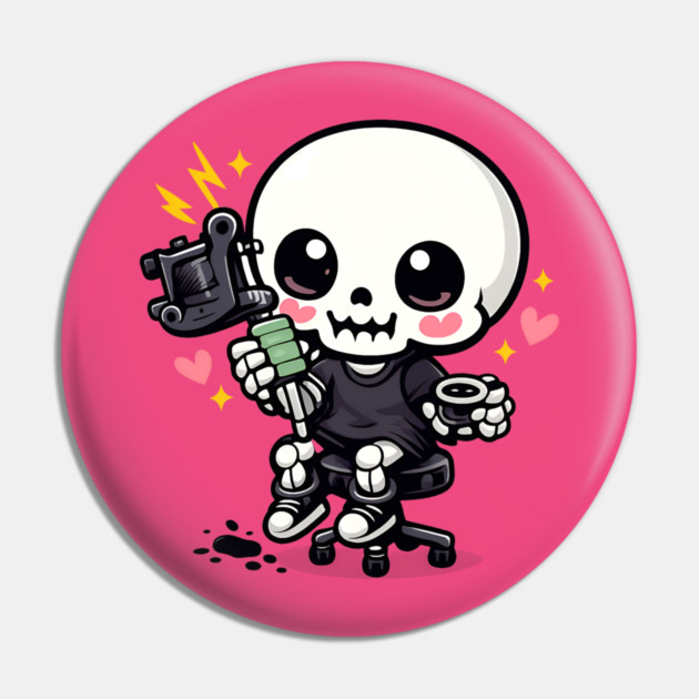 Tattoo Apprentice Kawaii Skeleton Pin by Demian Stipatio