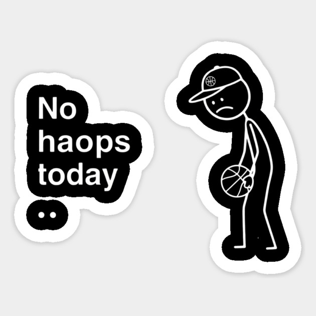 No Hoops Today Sad Basketball Player Sticker by ArtistTee ⭐⭐⭐⭐⭐