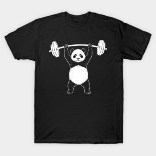Panda Lifting Weights Gym Humor Workout T-Shirt