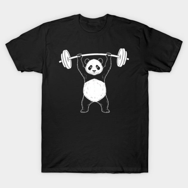 Panda Lifting Weights Gym Humor Workout T-Shirt by ArtistTee ⭐⭐⭐⭐⭐