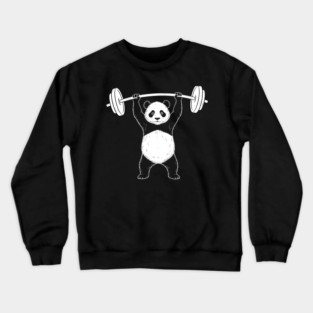 Panda Lifting Weights Gym Humor Workout Crewneck Sweatshirt