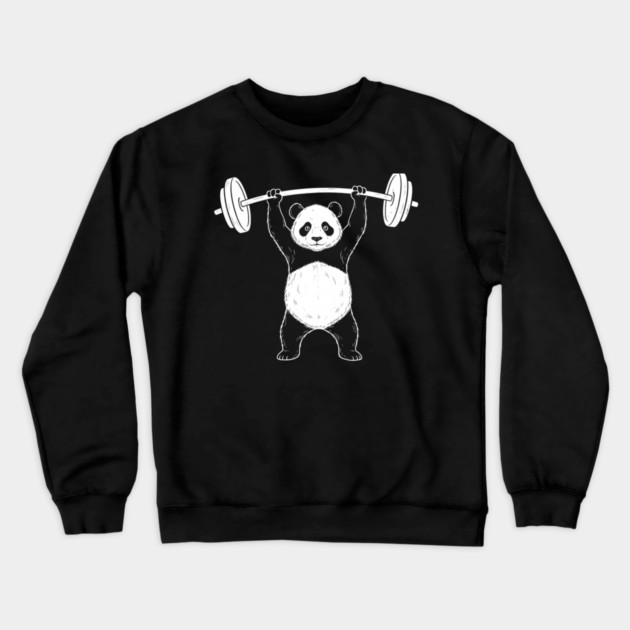 Panda Lifting Weights Gym Humor Workout Crewneck Sweatshirt by ArtistTee ⭐⭐⭐⭐⭐