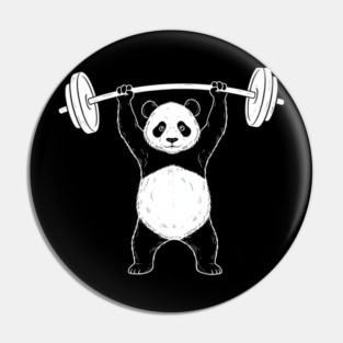 Panda Lifting Weights Gym Humor Workout Pin