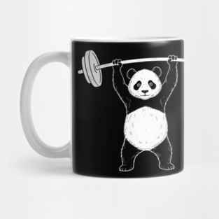 Panda Lifting Weights Gym Humor Workout Mug