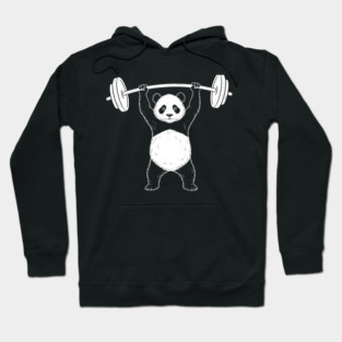 Panda Lifting Weights Gym Humor Workout Hoodie