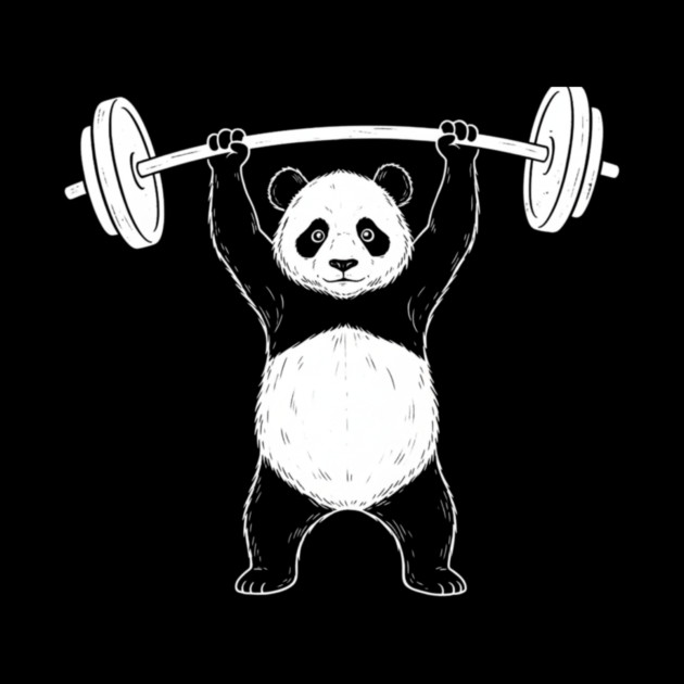 Panda Lifting Weights Gym Humor Workout by ArtistTee ⭐⭐⭐⭐⭐