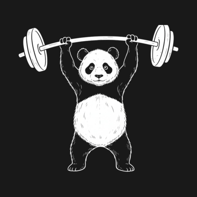 Panda Lifting Weights Gym Humor Workout by ArtistTee ⭐⭐⭐⭐⭐