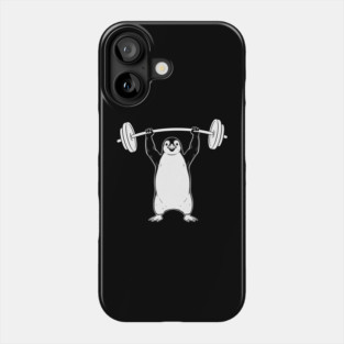 Penguin Lifting Weights Gym Fitness Funny Phone Case