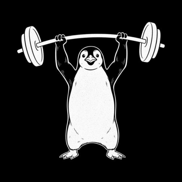 Penguin Lifting Weights Gym Fitness Funny by ArtistTee ⭐⭐⭐⭐⭐