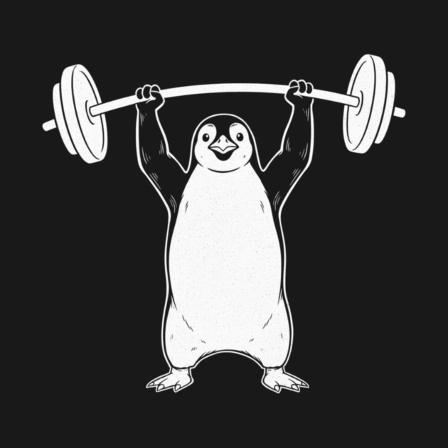 Penguin Lifting Weights Gym Fitness Funny by ArtistTee ⭐⭐⭐⭐⭐