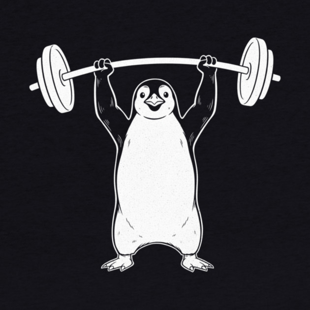 Penguin Lifting Weights Gym Fitness Funny by ArtistTee ⭐⭐⭐⭐⭐