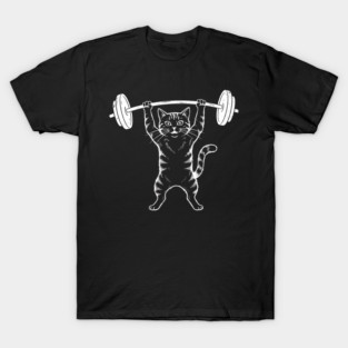 Gym Cat Funny Weightlifting Cat Lover T-Shirt