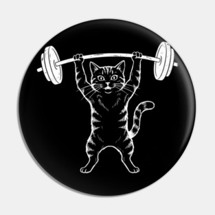 Gym Cat Funny Weightlifting Cat Lover Pin