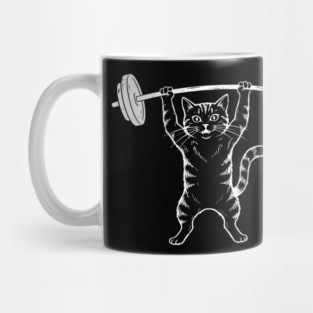 Gym Cat Funny Weightlifting Cat Lover Mug