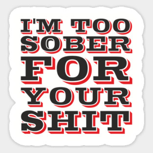I'm Too Sober For Your Shit Hangover Vibes Magnet