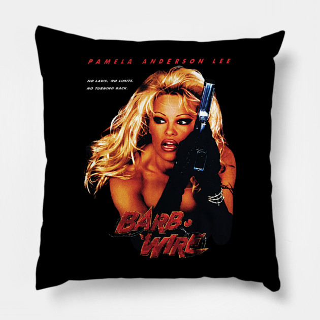 Barb Wire - Pamela Anderson Lee Pillow by nicklower