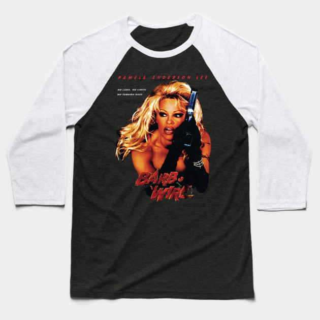 Barb Wire - Pamela Anderson Lee Baseball T-Shirt by nicklower