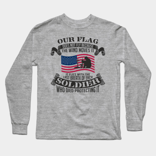 Our Flag Flies Patriotic Military USA Pride Long Sleeve T-Shirt by Anticorporati
