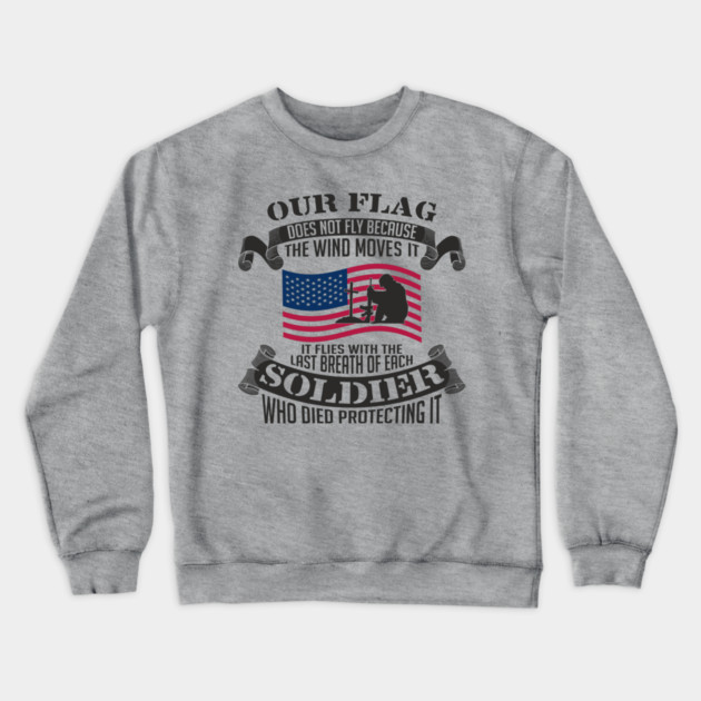 Our Flag Flies Patriotic Military USA Pride Crewneck Sweatshirt by Anticorporati