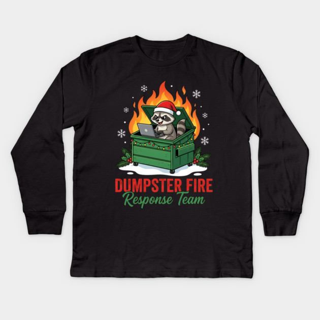 Dumpster Fire Response Team Kids Long Sleeve T-Shirt by Creatifly Graphic Tees