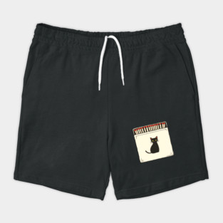 Vintage Matchbook Aesthetic, Retro Cat Illustration Shorts