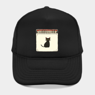 Vintage Matchbook Aesthetic, Retro Cat Illustration Hat