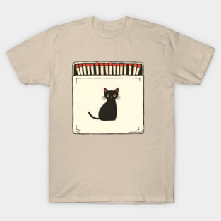 Vintage Matchbook Aesthetic, Retro Cat Illustration T-Shirt