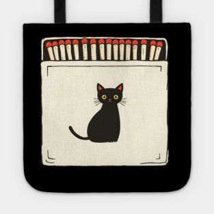Vintage Matchbook Aesthetic, Retro Cat Illustration Tote