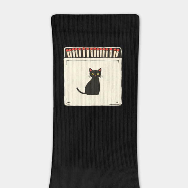 Vintage Matchbook Aesthetic, Retro Cat Illustration by Pixel Threads 