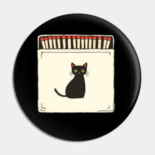 Vintage Matchbook Aesthetic, Retro Cat Illustration Pin