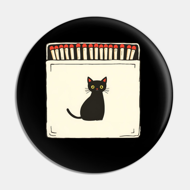 Vintage Matchbook Aesthetic, Retro Cat Illustration Pin by Pixel Threads 