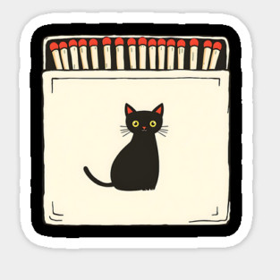 Vintage Matchbook Aesthetic, Retro Cat Illustration Magnet