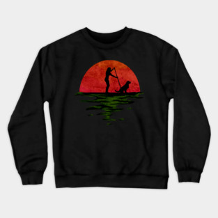 Stand Up Paddle Four Paws on Board Crewneck Sweatshirt