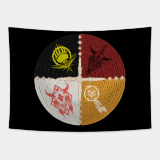 Indigenous Native American Medicine Wheel Tapestry
