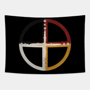 Indigenous Native American Medicine Wheel Tapestry